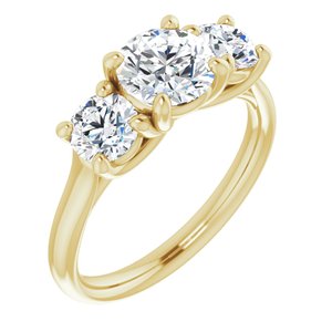 14K Yellow 8 mm Round Forever One‚Ñ¢ Moissanite Engagement Ring