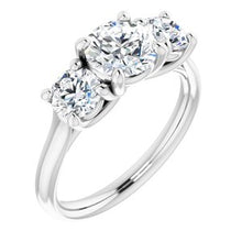Charger l'image dans la galerie, Bague de fiançailles Moissanite ronde en or blanc 14 mm ronde 8 mm pour toujours
