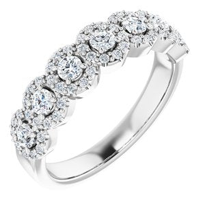 Bande d'anniversaire en diamant 14K blanc 5/8 CTW