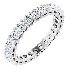 14K White 1 3/4 CTW Diamond Eternity Band Size 6