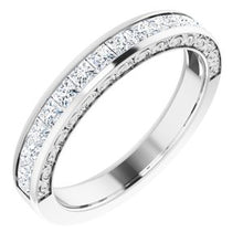 Load image into Gallery viewer, 14K White 7/8 CTW Square Diamond Anniversary Band
