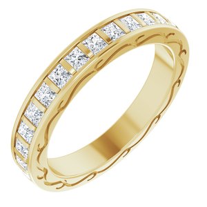 14K Yellow 1 1/8 CTW Diamond Square Eternity Band Size 7
