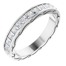 Charger l&#39;image dans la galerie, 14K White 1 CTW Diamond Square Eternity Band Taille 7
