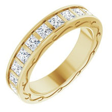 Load image into Gallery viewer, 14K Yellow 2 1/6 CTW Diamond Square Eternity Band Size 5
