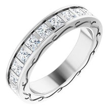 Load image into Gallery viewer, 14K White 2 1/6 CTW Diamond Square Eternity Band Size 5
