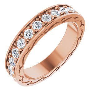 14K Rose 1 CTW Diamond Round Eternity Band Size 6