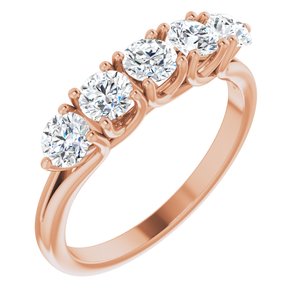 14K Rose 1 CTW Diamond Anniversary Band