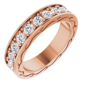 Bracelet d'éternité rond en diamant 14K rose 1 1/3 CTW