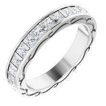 Charger l&#39;image dans la galerie, 14K White 3/4 CTW Diamond Square Eternity Band Taille 5

