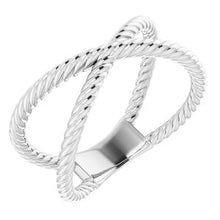 Load image into Gallery viewer, Sterling Silver Criss-Cross Rope Ring
