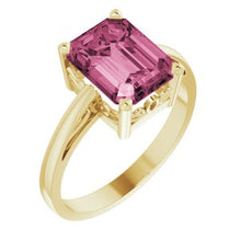 Load image into Gallery viewer, 14K Yellow Pink Tourmaline Scroll Setting¬Æ Ring
