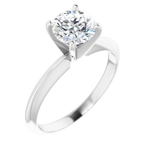 14K White 1 CT Lab-Grown Diamond Light Solitaire Engagement Ring