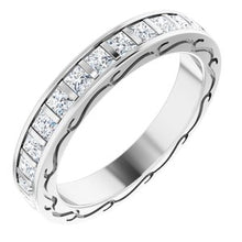 Charger l&#39;image dans la galerie, 14K White 7/8 CTW Diamond Square Eternity Band Taille 6

