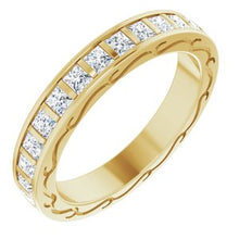 Load image into Gallery viewer, 14K Yellow 7/8 CTW Diamond Square Eternity Band Size 6
