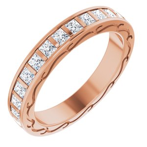 14K Rose 1 CTW Diamond Square Eternity Band Size 6