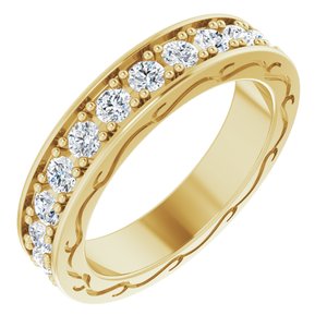 14K Jaune 1 CTW Diamond Round Eternity Band Taille 5