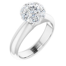 Load image into Gallery viewer, Platinum 1 CTW Diamond Cluster Engagement Ring
