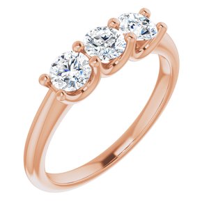 14K Rose 4.1 mm rond 3/4 CTW Diamond Anniversary Band