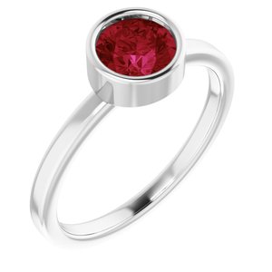 Sterling Silver Imitation Ruby Ring
