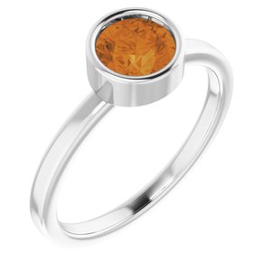 Sterling Silver Imitation Citrine Ring