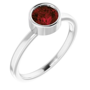 Sterling Silver Imitation Garnet Ring