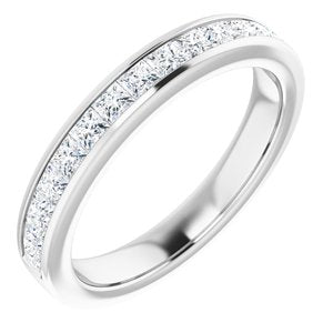 Bande de diamant blanche 7/8 CTW 14K pour bague carrée de 5,5 mm
