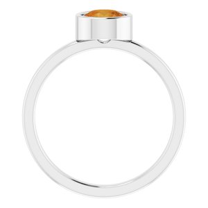 Sterling Silver Imitation Citrine Ring