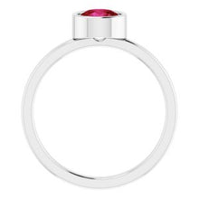 Load image into Gallery viewer, Sterling Silver Imitation Ruby Ring
