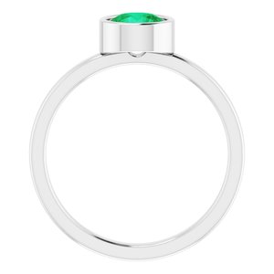 Sterling Silver Imitation Emerald Ring