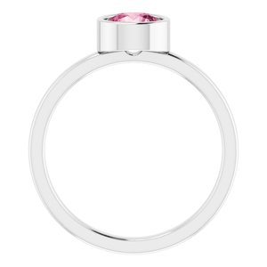 Sterling Silver Imitation Pink Tourmaline Ring
