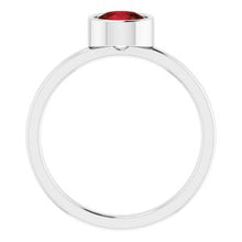 Load image into Gallery viewer, Sterling Silver Imitation Garnet Ring
