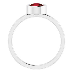 Sterling Silver Imitation Garnet Ring