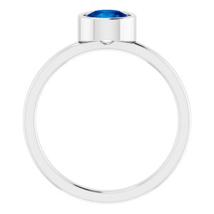 Sterling Silver Imitation Blue Sapphire Ring