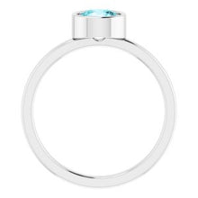 Load image into Gallery viewer, Sterling Silver Imitation Blue Zircon Ring
