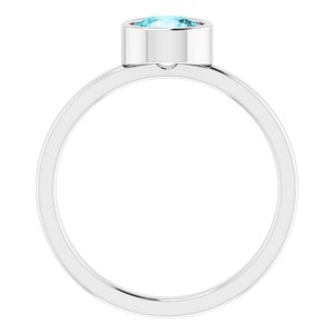 Sterling Silver Imitation Blue Zircon Ring