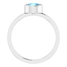 Load image into Gallery viewer, Sterling Silver Imitation Aquamarine Ring

