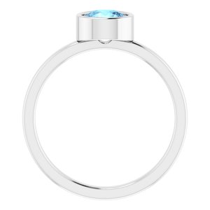 Sterling Silver Imitation Aquamarine Ring