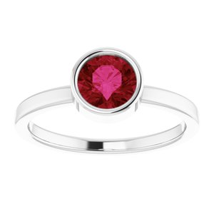 Sterling Silver Imitation Ruby Ring