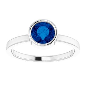 Sterling Silver Imitation Blue Sapphire Ring