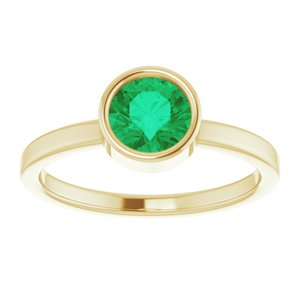 14K Yellow Emerald Ring