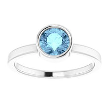 Load image into Gallery viewer, Sterling Silver Imitation Aquamarine Ring
