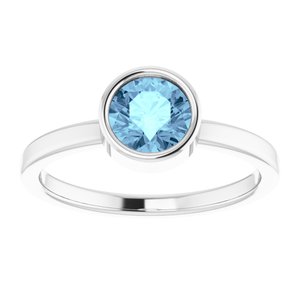 Sterling Silver Imitation Aquamarine Ring