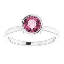 Load image into Gallery viewer, Sterling Silver Imitation Pink Tourmaline Ring
