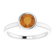 Load image into Gallery viewer, Sterling Silver Imitation Citrine Ring
