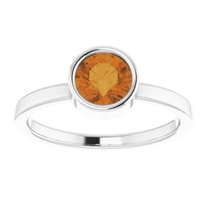 Sterling Silver Imitation Citrine Ring