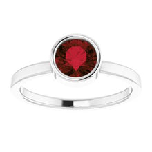 Load image into Gallery viewer, Sterling Silver Imitation Garnet Ring
