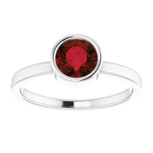 Sterling Silver Imitation Garnet Ring