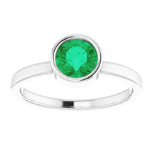 Load image into Gallery viewer, 14K White Emerald Ring
