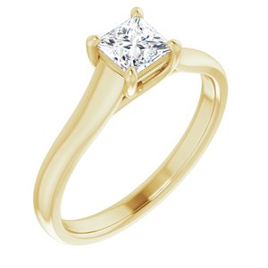 14K Yellow 1/2 CTW Diamond Woven Solitaire Engagement Ring