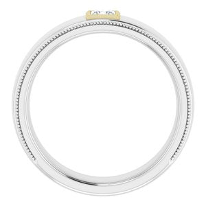 14K White & Yellow 1/4 CTW Men's Diamond Ring